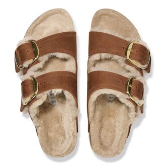 Arizona Big Buckle Shearling Cuir naturel huilé