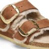 Arizona Big Buckle Shearling Cuir naturel huilé