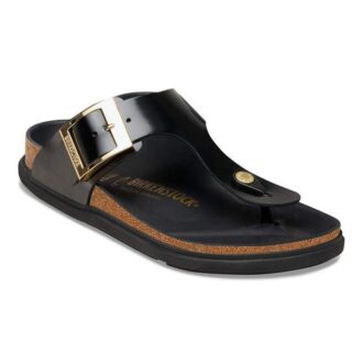 Boucle Gizeh Droplet en cuir verni naturel