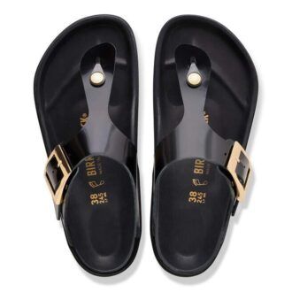 Boucle Gizeh Droplet en cuir verni naturel