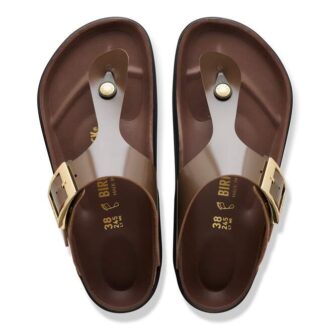 Boucle Gizeh Droplet en cuir verni naturel