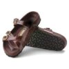 Franca en cuir naturel verni brillant, couleur chocolat