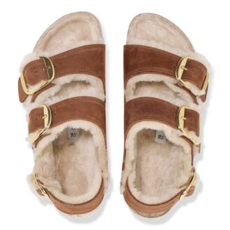 Milano Big Buckle en cuir naturel huilé et peau de mouton