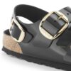 Milano Big Buckle en cuir naturel verni