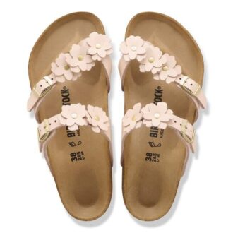 Ornement floral Mayari en cuir naturel