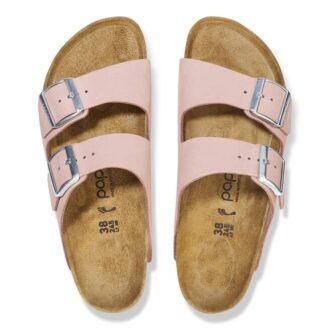 Plateforme Arizona Flex en cuir nubuck rose pâle
