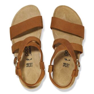 Sibyl en cuir gaufré orange brûlé